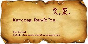 Karczag Renáta névjegykártya